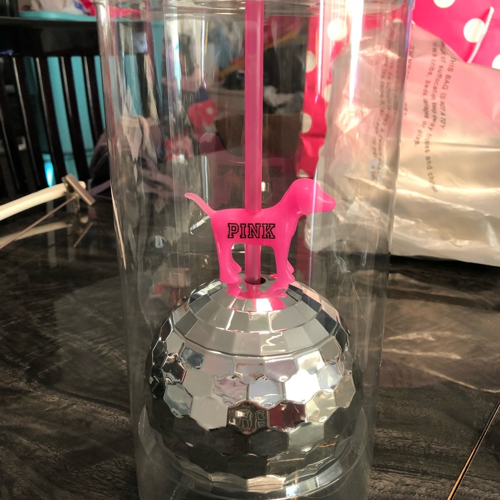 BNIP Pink Victoria’s Secret Disco Cup & Straw - Picture 2 of 4
